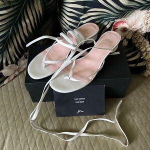 JCrew Bone Leather Ankle Strap Sandles 10